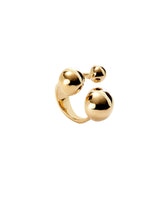 UNOde50 Ser Intrépida Gold-Plated Three Bubble Bead Ring - Size 8.5