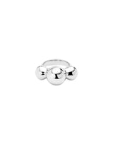 UNOde50 Ser Intrepida Silver-Plated Ring with Three Central Balls - Size 8.5