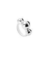 UNOde50 Ser Intrepida Silver-Plated Ring with Three Central Balls - Size 8.5
