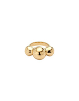 UNOde50 Ser Intrepida Gold-Plated Ring with Three Central Balls - Size 9.5