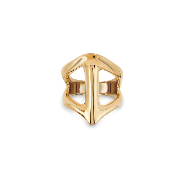 UNOde50 Ser Majestuosa Gold-Plated Manta Ray-Shaped Ring - Size 8.5