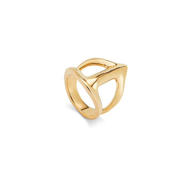 UNOde50 Ser Majestuosa Gold-Plated Manta Ray-Shaped Ring - Size 8.5