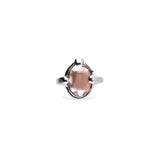 UNOde50 Ser Deslumbrante Pink Oval Crystal Silver Ring - Size 7.5