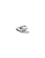 UNOde50 Sterling Silver Two Intertwined Organic Tube Ring - Size 8.5