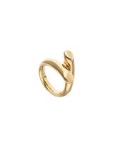 UNOde50 Gold-Plated Two Intertwined Organic Tube Ring - Size 9.5