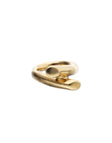 UNOde50 Gold-Plated Two Intertwined Organic Tube Ring - Size 9.5