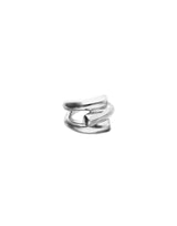 UNOde50 Sterling Silver Three Intertwined Organic Tube Ring - Size 9.5