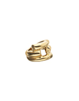 UNOde50 Gold-Plated Four Intertwined Organic Tube Ring - Size 7.5