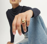 UNOde50 18K Gold Sphere Shape Ring - Size 7.5