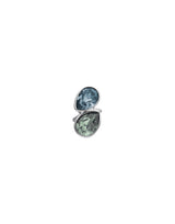 UNOde50 Presagio Silver-Tone 2 Crystal Ring - Size 7.5