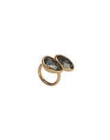 UNOde50 Presagio Gold-Tone 2 Crystal Ring - Size 8.5