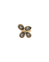 UNOde50 Presagio Gold-Tone 4 Gray Crystal Ring - Size 7.5