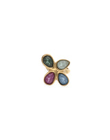 UNOde50 Presagio Gold-Tone 4 Crystal Ring - Size 7.5