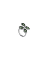 UNOde50 Presagio Silver-Tone 4 Crystal Ring - Size 7.5