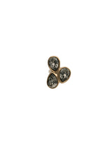 UNOde50 Presagio Gold-Tone 3 Grey Crystal Ring - Size 7.5