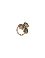 UNOde50 Presagio Gold-Tone 3 Grey Crystal Ring - Size 7.5