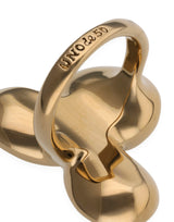 UNOde50 Presagio Gold-Tone 3 Grey Crystal Ring - Size 7.5