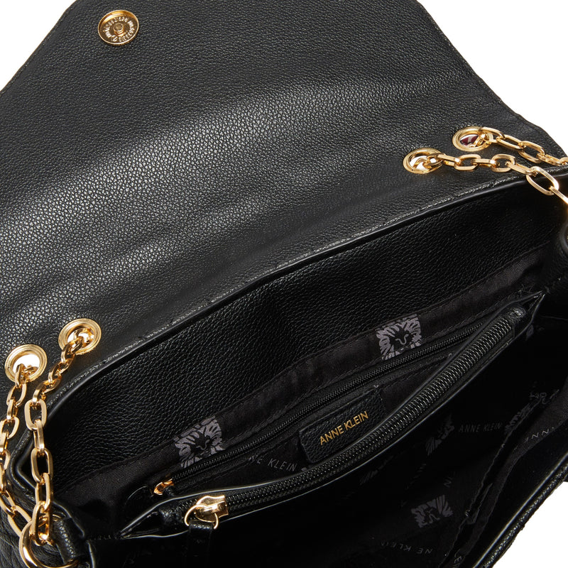 Anne Klein Quilted AK Flap Shoulder Handbag