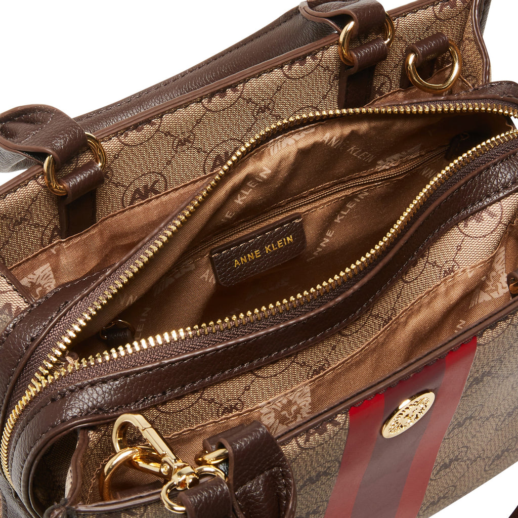 【Anne 】AK トップ ジップ ポーチ Anne Klein Ak Top Zip Pouch with Logo, Stone: Handbags