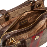 Anne Klein Mini Logo Varsity Stripe Satchel Handbag