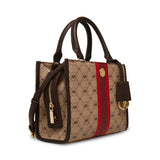 Anne Klein Mini Logo Varsity Stripe Satchel Handbag