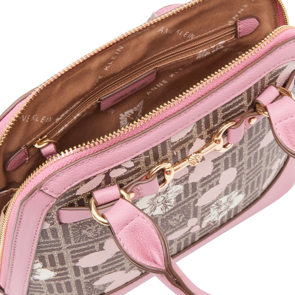 【ANNE KLEIN アンクライン】Mini Horsebit Top-Handle Satchel Crystal horsebit mini top handle with convertible strap