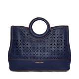 Anne Klein Perforated Satchel Handbag with Convertible Strap