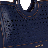 Anne Klein Perforated Satchel Handbag with Convertible Strap