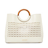 Anne Klein Perforated Round Handle Satchel Handbag