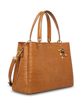 Anne Klein Horsebit Croco Triple Compartment Satchel Handbag