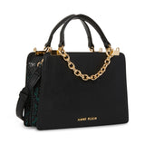 Anne Klein Snake Trim Gusset Small Satchel Handbag