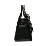 Anne Klein Rounded Scarf Handle Satchel Handbag with Detachable Strap