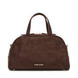 Anne Klein Faux Suede Croc-Embossed Tote Handbag