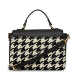Anne Klein Houndstooth Flap Crossbody Satchel Handbag