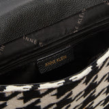 Anne Klein Houndstooth Flap Crossbody Satchel Handbag