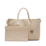 Anne Klein Large Woven Tote Handbag with Detachable Pouch