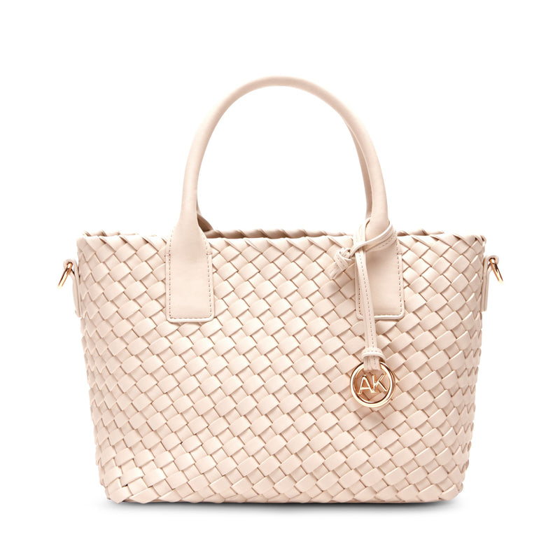 Anne Klein Small Woven Tote Handbag with Detachable Pouch
