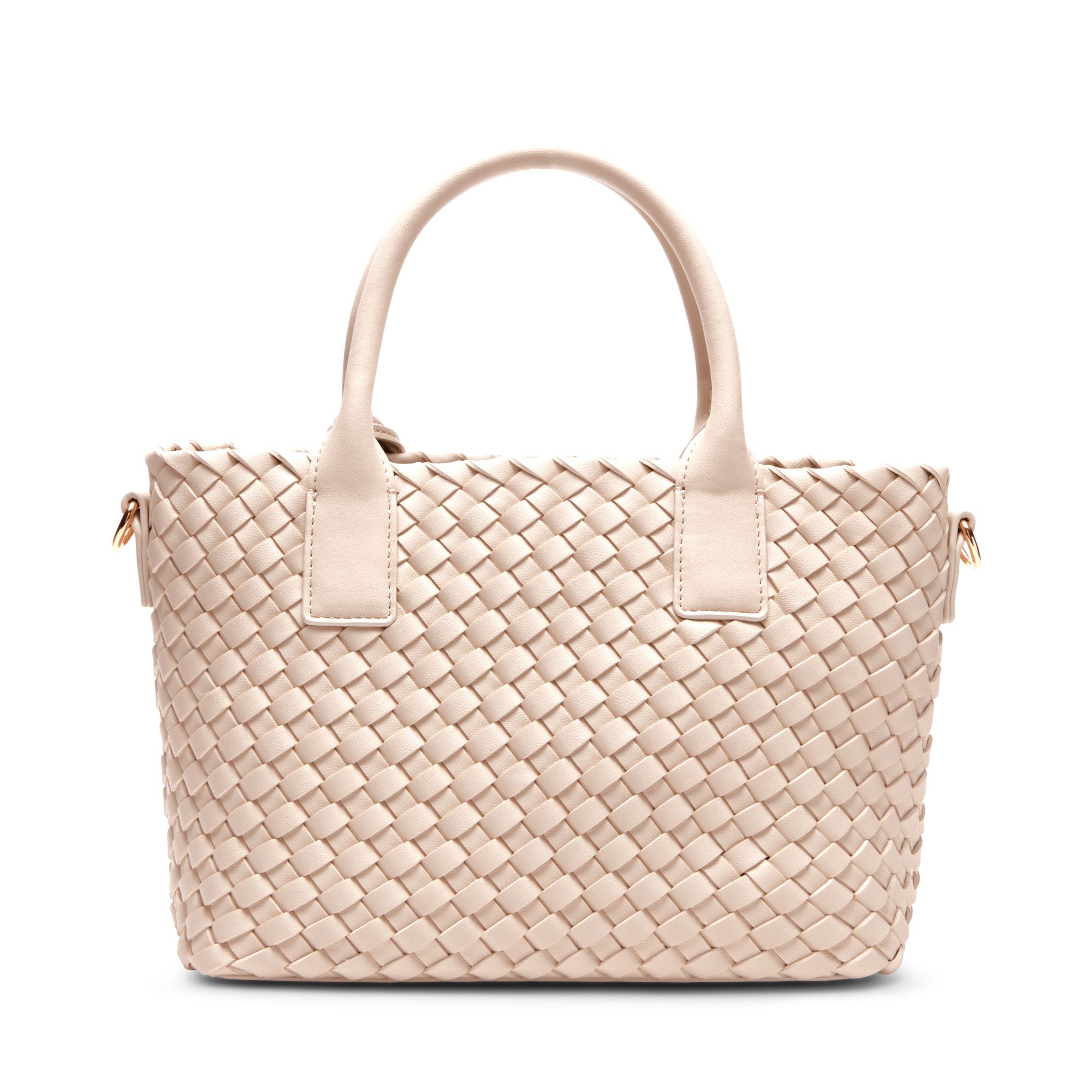 Anne Klein Small Woven Tote Handbag with Detachable Pouch