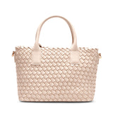 Anne Klein Small Woven Tote Handbag with Detachable Pouch