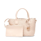 Anne Klein Small Woven Tote Handbag with Detachable Pouch