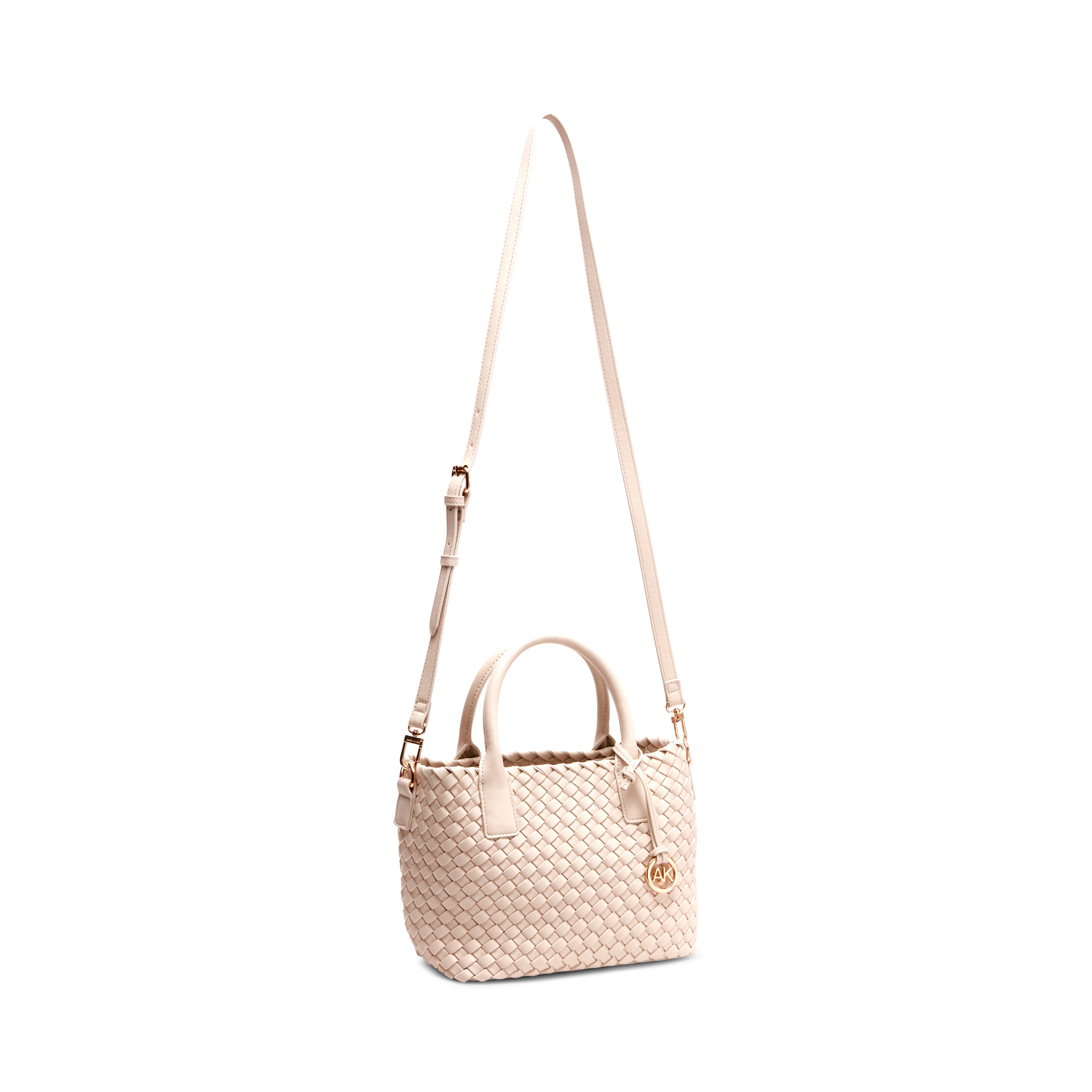 Anne Klein Small Woven Tote Handbag with Detachable Pouch