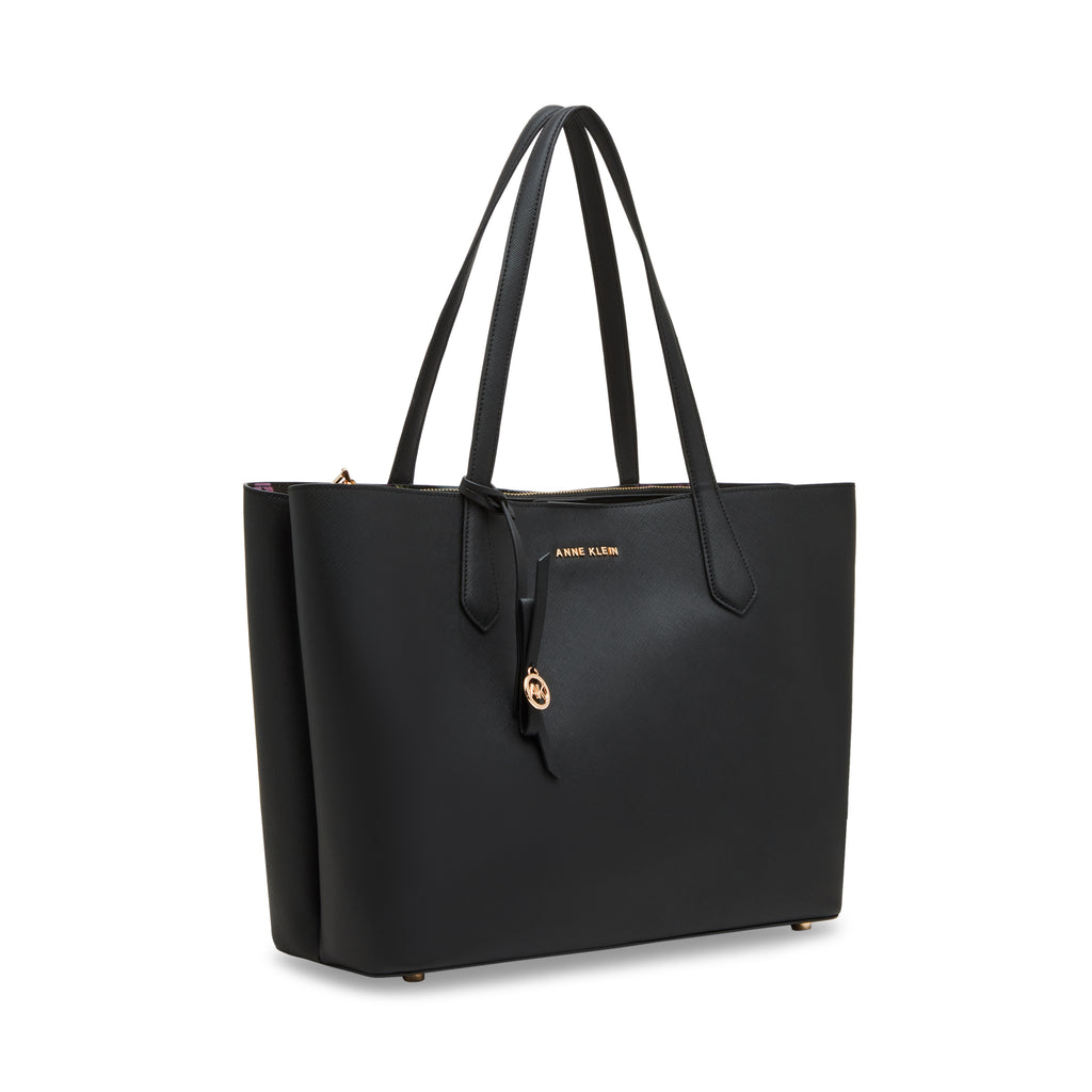 80s ANNE KLEIN ジャンプスーツ ブラック hooked Anne Klein Large Work Tote Handbag with Detachable Strap