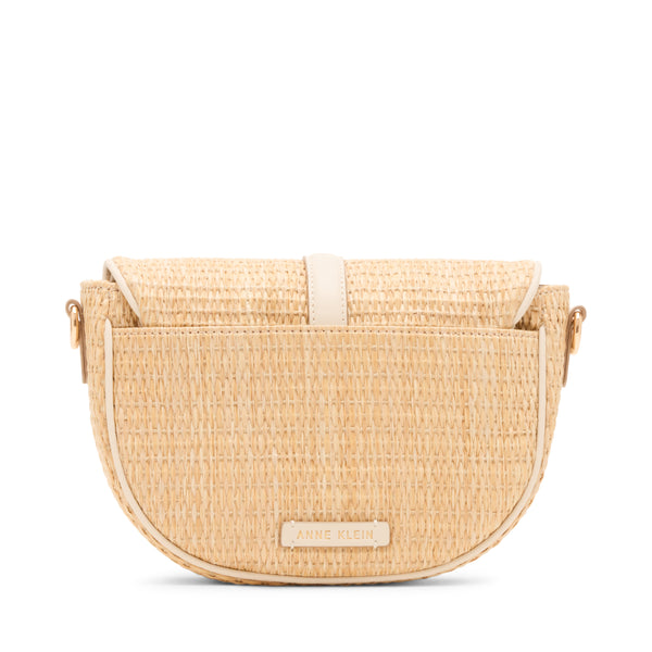Anne Klein Sculpted Buckle Saddle Crossbody Handbag