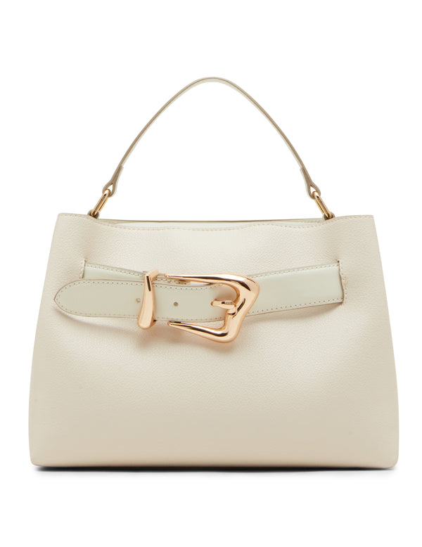 Anne Klein Sculpted Buckle Satchel Handbag
