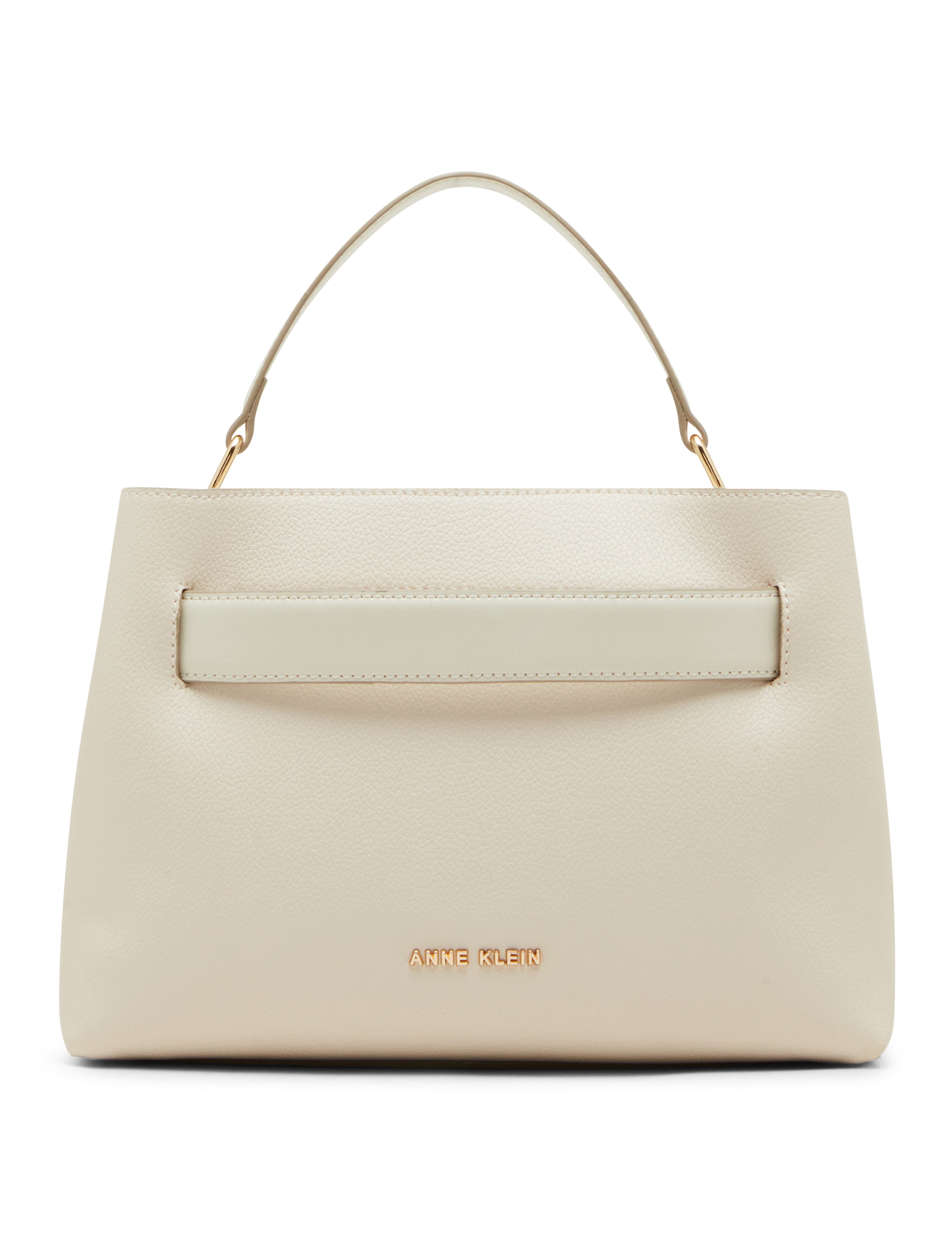 Anne Klein Sculpted Buckle Satchel Handbag