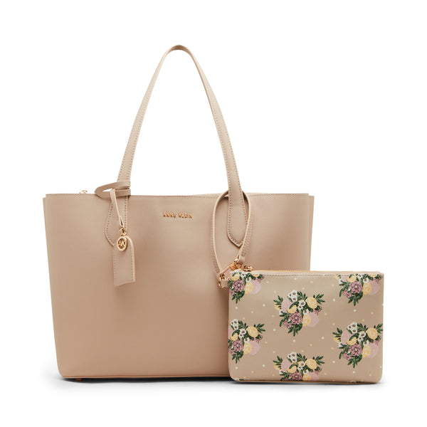 Anne Klein Bonded Double Compartment Tote Handbag
