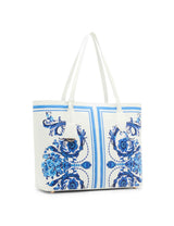 Anne Klein Large Blue Toile Bonded Tote Handbag