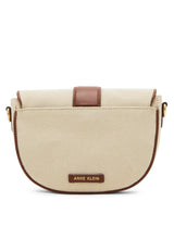 Anne Klein Covered Buckle Canvas Saddle Crossbody Handbag