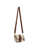 Anne Klein Covered Buckle Canvas Saddle Crossbody Handbag