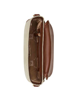 Anne Klein Covered Buckle Canvas Saddle Crossbody Handbag